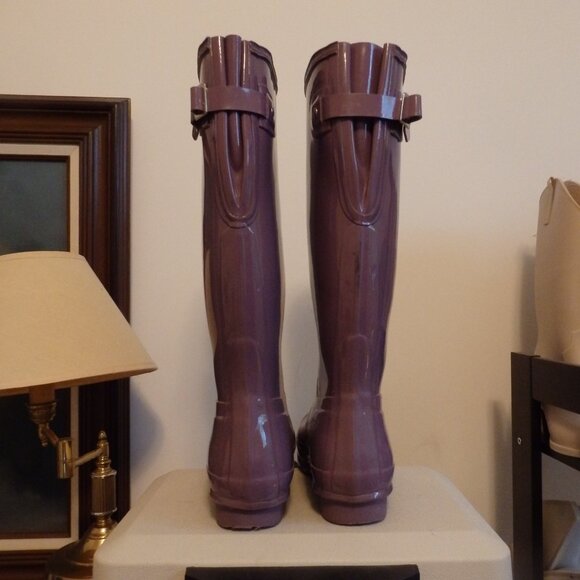 Rare PURPLE Hunter rain boots wellies Excellent condition US woman's 10 - Picture 3 of 5